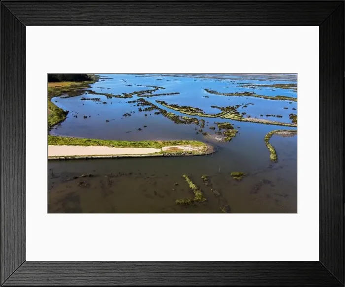 Framed Print : Aerial View of Ribeira das Teixugueiras near the Aveiro Lagoon at Pardilho, Aveiro, Portugal Framed Print : Aerial View of Ribeira das Teixugueiras near the Aveiro Lagoon at Pardilho, Aveiro, Portugal