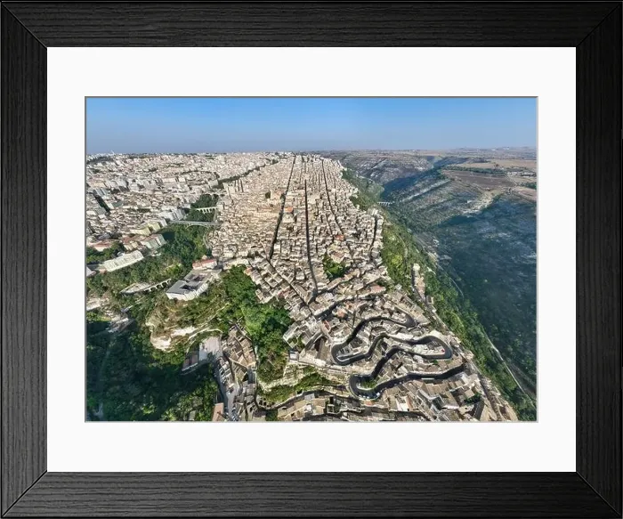 Framed Print : Aerial view of the old town of Ragusa Ibla Framed Print : Aerial view of the old town of Ragusa Ibla