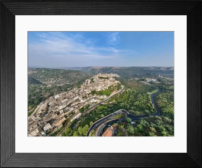 Framed Print : Aerial view of the old town of Ragusa Ibla Framed Print : Aerial view of the old town of Ragusa Ibla