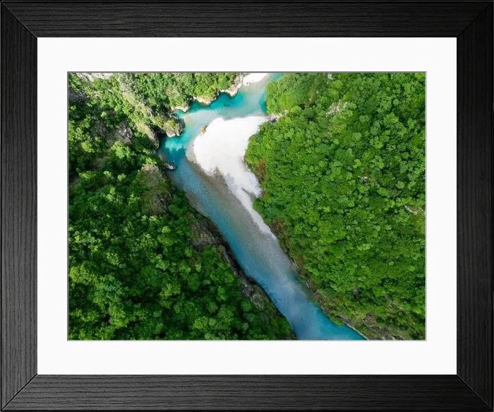 Framed Print : Aerial image of the beautiful Shala river in Northern Albania Framed Print : Aerial image of the beautiful Shala river in Northern Albania