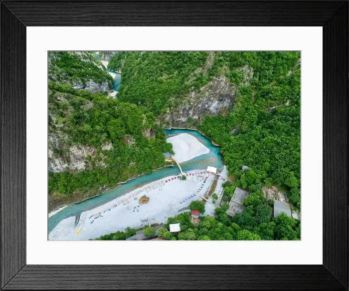 Framed Print : Aerial image of the beautiful Shala river in Northern Albania Framed Print : Aerial image of the beautiful Shala river in Northern Albania