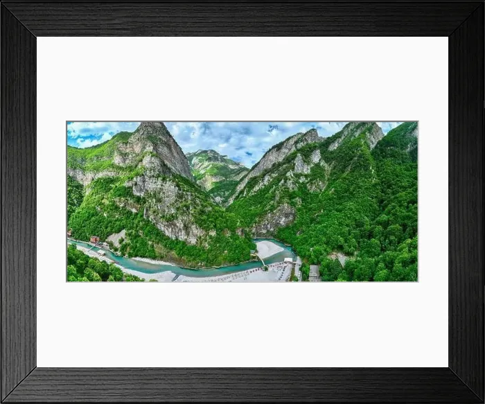 Framed Print : Aerial image of the beautiful Shala river in Northern Albania Framed Print : Aerial image of the beautiful Shala river in Northern Albania