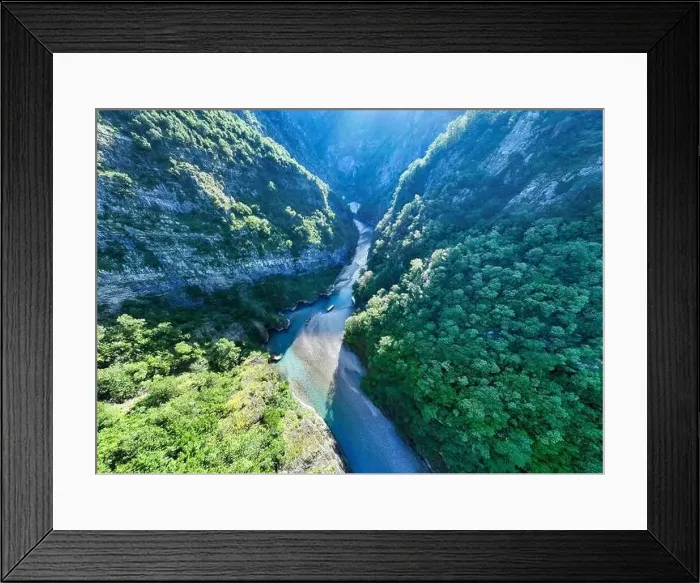 Framed Print : Aerial image of the beautiful Shala river in Northern Albania Framed Print : Aerial image of the beautiful Shala river in Northern Albania