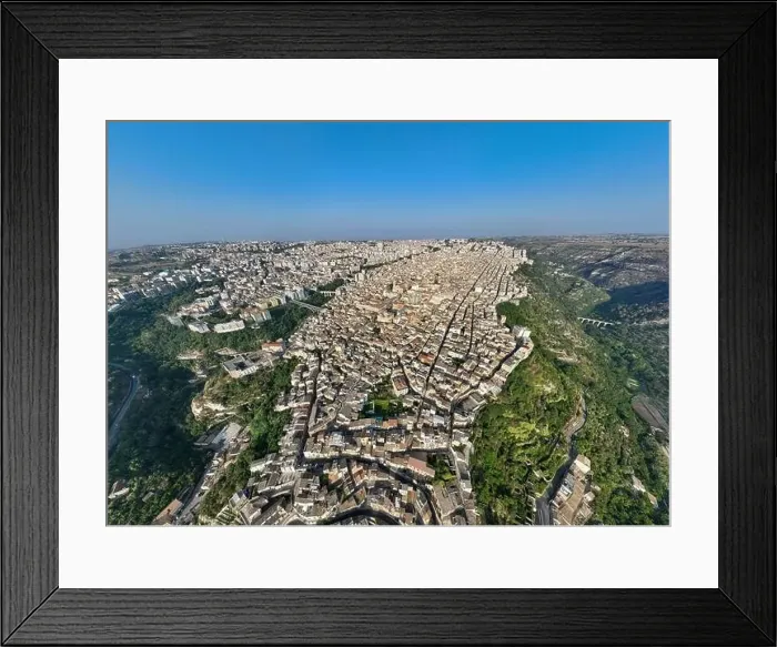 Framed Print : Aerial view of the old town of Ragusa Ibla Framed Print : Aerial view of the old town of Ragusa Ibla