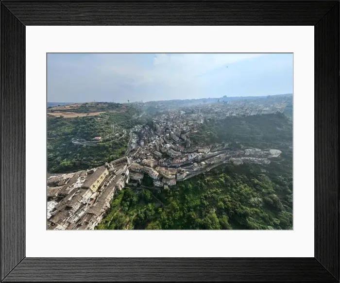 Framed Print : Aerial view of the old town of Ragusa Ibla Framed Print : Aerial view of the old town of Ragusa Ibla