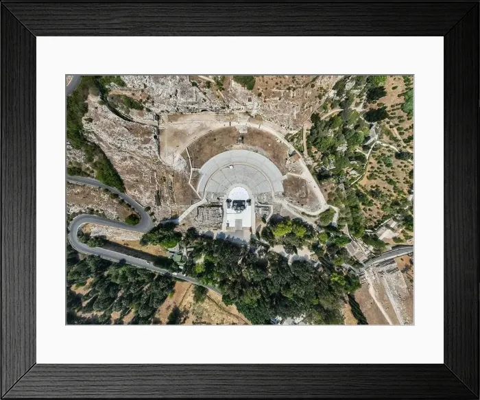 Framed Print : The Greek theatre of Syracuse lies on the south slopes of the Temenite hill Framed Print : The Greek theatre of Syracuse lies on the south slopes of the Temenite hill