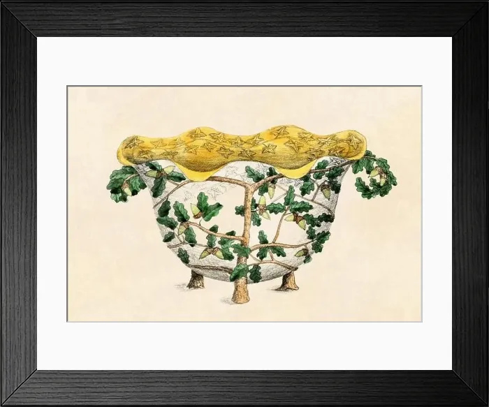 Framed Print : Rustic floral pottery on beige background. Vintage-Style art Framed Print : Rustic floral pottery on beige background. Vintage-Style art
