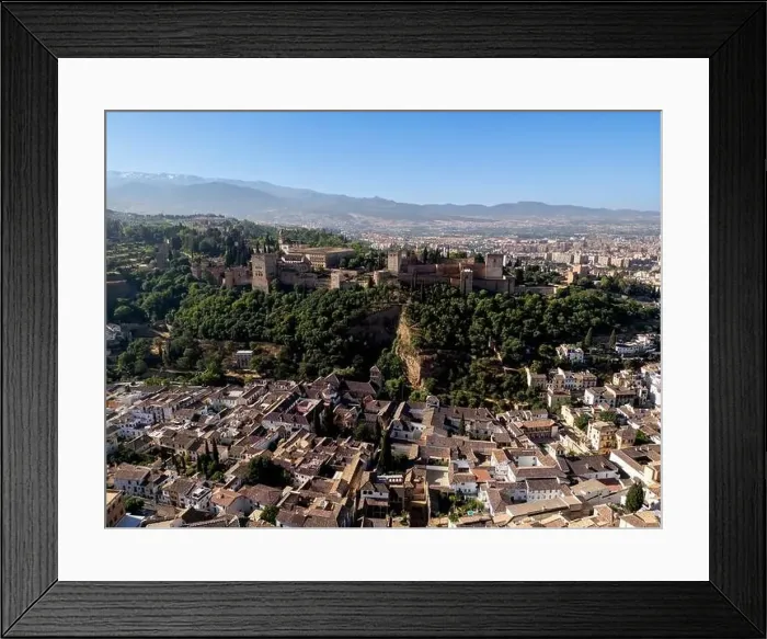 Framed Print : Aerial view of the beautiful Alhambra in Granada, Andalusia, Spain Framed Print : Aerial view of the beautiful Alhambra in Granada, Andalusia, Spain