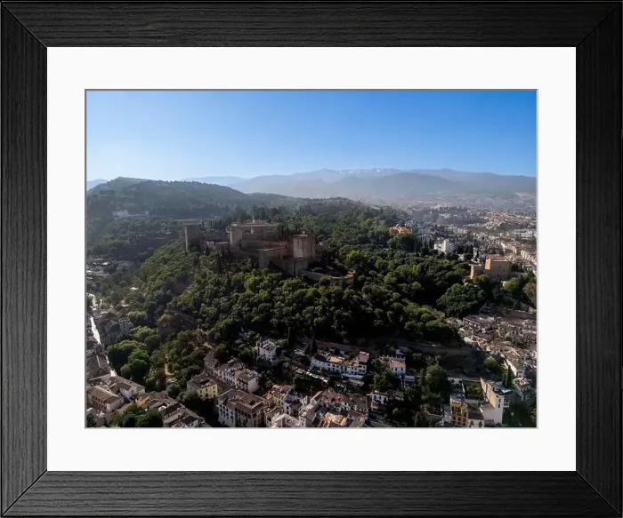 Framed Print : Aerial view of the beautiful Alhambra in Granada, Andalusia, Spain Framed Print : Aerial view of the beautiful Alhambra in Granada, Andalusia, Spain