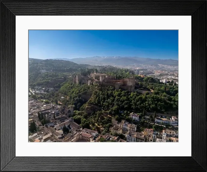 Framed Print : Aerial view of the beautiful Alhambra in Granada, Andalusia, Spain Framed Print : Aerial view of the beautiful Alhambra in Granada, Andalusia, Spain