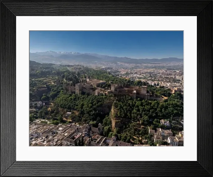 Framed Print : Aerial view of the beautiful Alhambra in Granada, Andalusia, Spain Framed Print : Aerial view of the beautiful Alhambra in Granada, Andalusia, Spain
