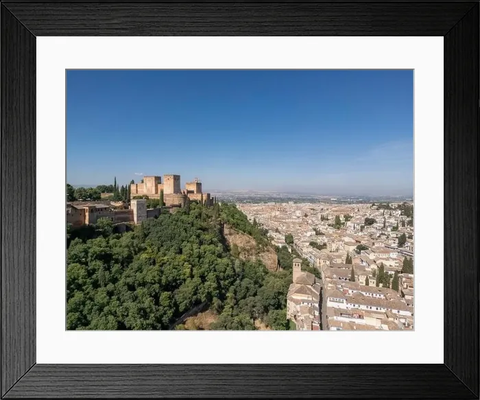Framed Print : Aerial view of the beautiful Alhambra in Granada, Andalusia, Spain Framed Print : Aerial view of the beautiful Alhambra in Granada, Andalusia, Spain