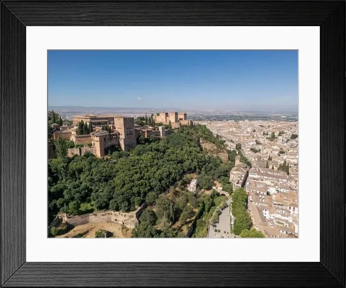 Framed Print : Aerial view of the beautiful Alhambra in Granada, Andalusia, Spain Framed Print : Aerial view of the beautiful Alhambra in Granada, Andalusia, Spain