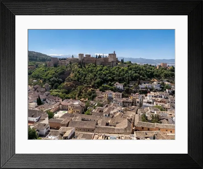 Framed Print : Aerial view of the beautiful Alhambra in Granada, Andalusia, Spain Framed Print : Aerial view of the beautiful Alhambra in Granada, Andalusia, Spain
