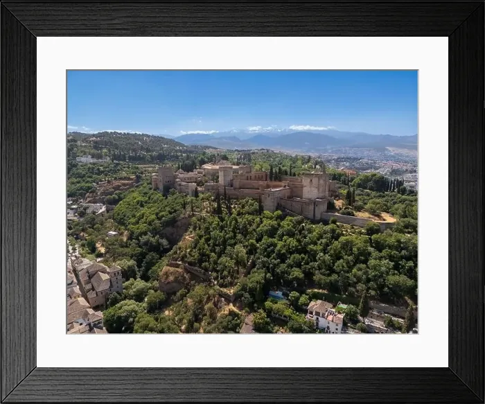 Framed Print : Aerial view of the beautiful Alhambra in Granada, Andalusia, Spain Framed Print : Aerial view of the beautiful Alhambra in Granada, Andalusia, Spain