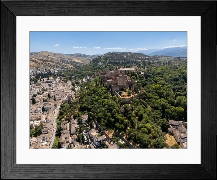 Framed Print : Aerial view of the beautiful Alhambra in Granada, Andalusia, Spain Framed Print : Aerial view of the beautiful Alhambra in Granada, Andalusia, Spain