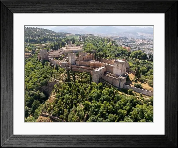 Framed Print : Aerial view of the beautiful Alhambra in Granada, Andalusia, Spain Framed Print : Aerial view of the beautiful Alhambra in Granada, Andalusia, Spain