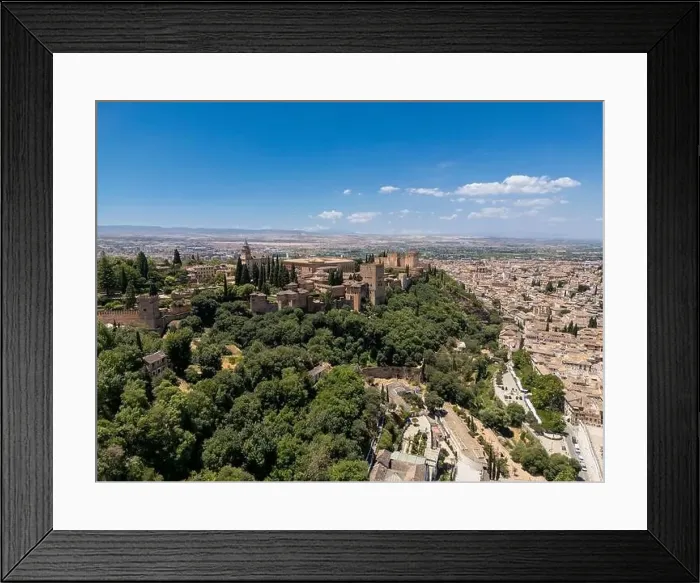 Framed Print : Aerial view of the beautiful Alhambra in Granada, Andalusia, Spain Framed Print : Aerial view of the beautiful Alhambra in Granada, Andalusia, Spain