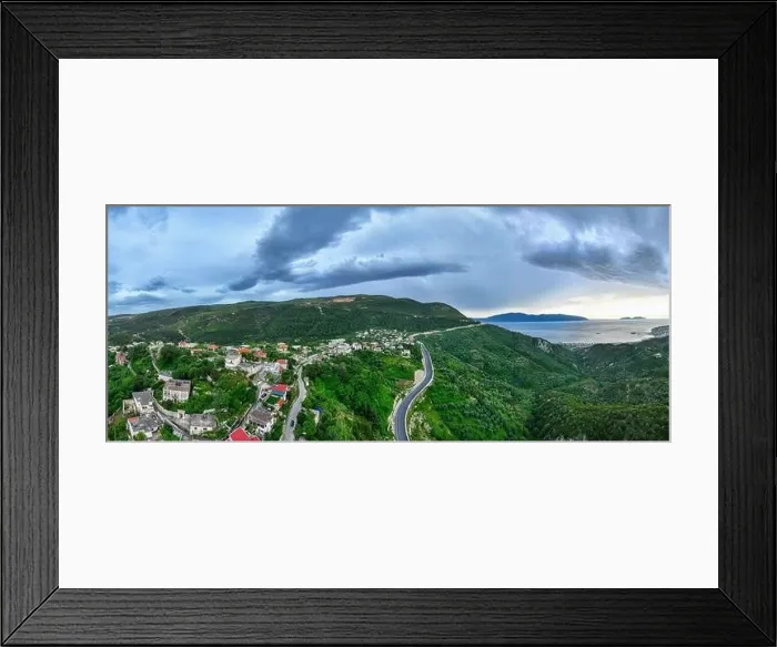 Framed Print : Aerial image of Kanine in Vlore, southern Albania Framed Print : Aerial image of Kanine in Vlore, southern Albania