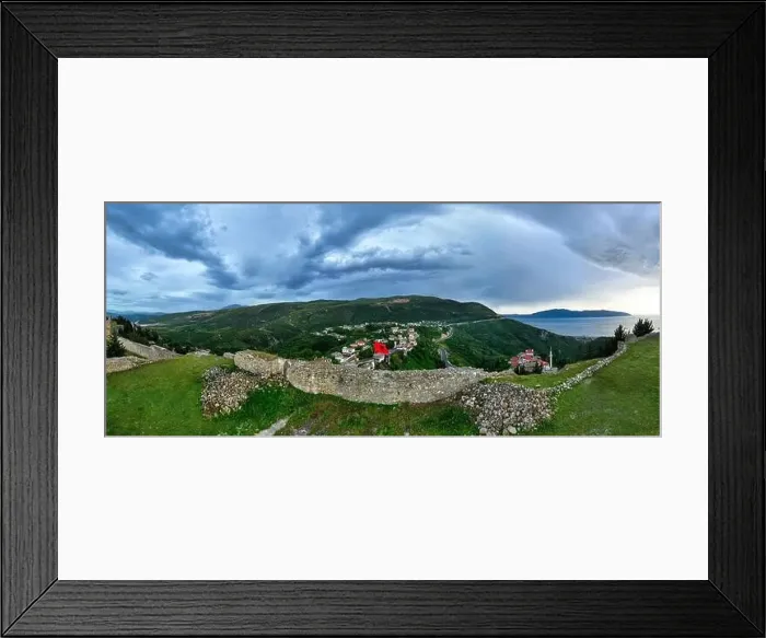 Framed Print : Aerial image of Kanine in Vlore, southern Albania Framed Print : Aerial image of Kanine in Vlore, southern Albania