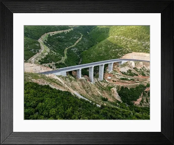Framed Print : A bridge on Vlora bypass road in southern Albania Framed Print : A bridge on Vlora bypass road in southern Albania