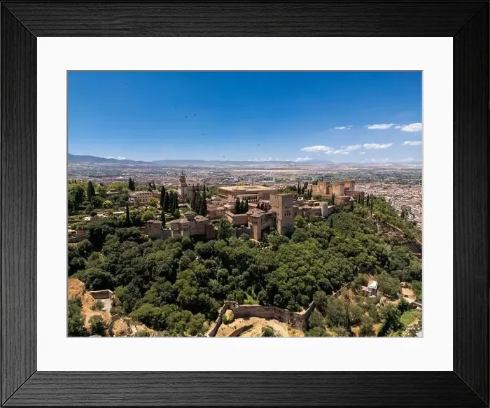 Framed Print : Aerial view of the beautiful Alhambra in Granada, Andalusia, Spain Framed Print : Aerial view of the beautiful Alhambra in Granada, Andalusia, Spain
