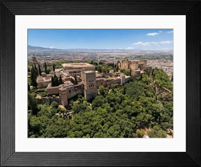 Framed Print : Aerial view of the beautiful Alhambra in Granada, Andalusia, Spain Framed Print : Aerial view of the beautiful Alhambra in Granada, Andalusia, Spain