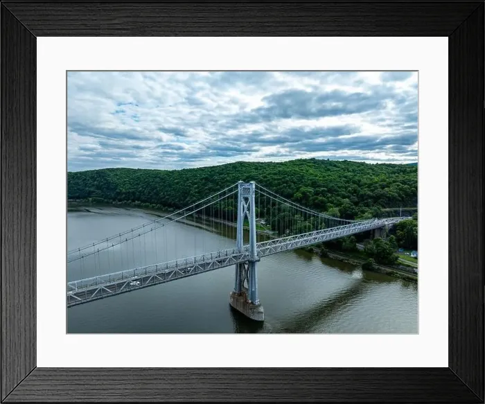 Framed Print : Aerial photo of the Franklin Delano Roosevelt Mid-Hudson Bridge over the Hudson River, Poughkeepsie NY Framed Print : Aerial photo of the Franklin Delano Roosevelt Mid-Hudson Bridge over the Hudson River, Poughkeepsie NY