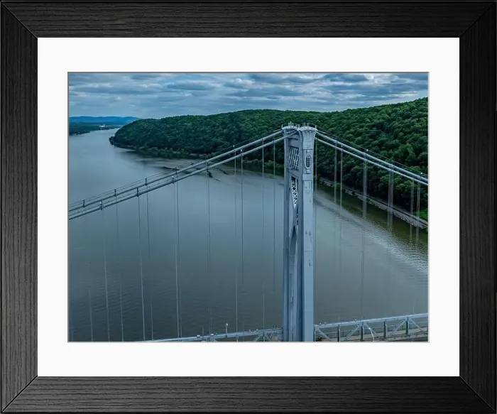 Framed Print : Aerial photo of the Franklin Delano Roosevelt Mid-Hudson Bridge over the Hudson River, Poughkeepsie NY Framed Print : Aerial photo of the Franklin Delano Roosevelt Mid-Hudson Bridge over the Hudson River, Poughkeepsie NY
