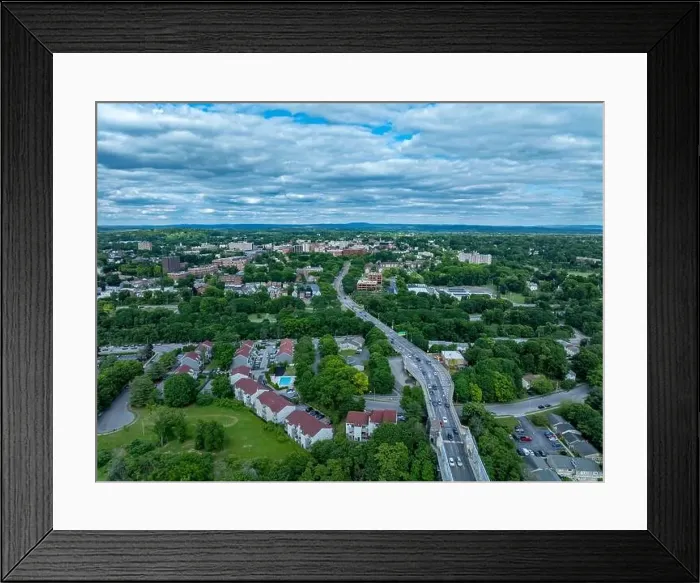 Framed Print : Late afternoon, spring, aerial photo of Poughkeepsie NY Framed Print : Late afternoon, spring, aerial photo of Poughkeepsie NY