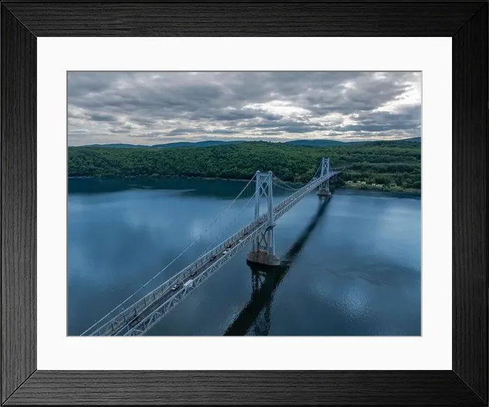 Framed Print : Aerial photo of the Franklin Delano Roosevelt Mid-Hudson Bridge over the Hudson River, Poughkeepsie NY Framed Print : Aerial photo of the Franklin Delano Roosevelt Mid-Hudson Bridge over the Hudson River, Poughkeepsie NY