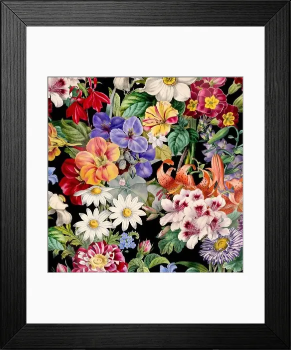 Framed Print : Colorful Blooming Flowers. Floral Design Framed Print : Colorful Blooming Flowers. Floral Design