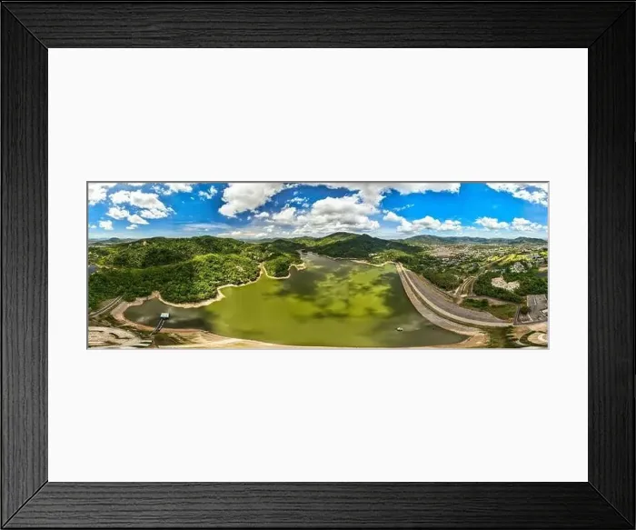 Framed Print : Panorama landscape mountains nature view from Drone camera Framed Print : Panorama landscape mountains nature view from Drone camera
