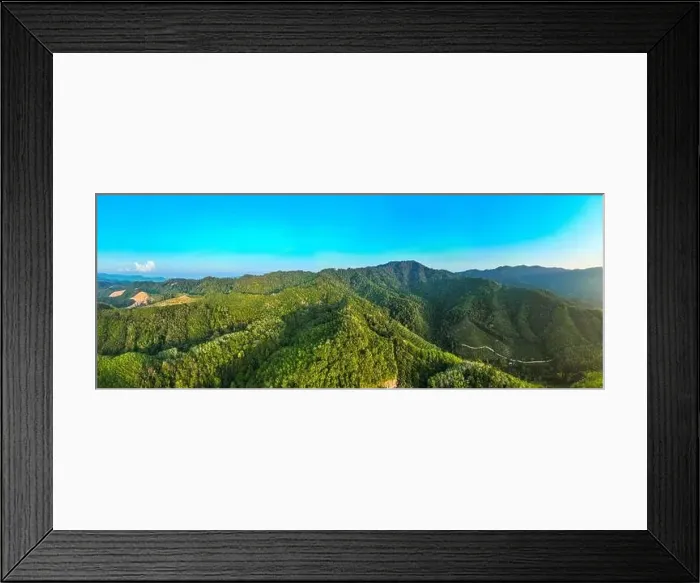 Framed Print : Panorama landscape mountains nature view from Drone camera Framed Print : Panorama landscape mountains nature view from Drone camera