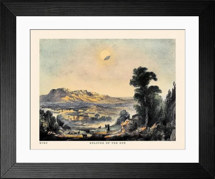Framed Print : Vintage Astronomical Phenomena Scene Illustration. Published in a 19th-century astronomy book in London around 1840 Framed Print : Vintage Astronomical Phenomena Scene Illustration. Published in a 19th-century astronomy book in London around 1840