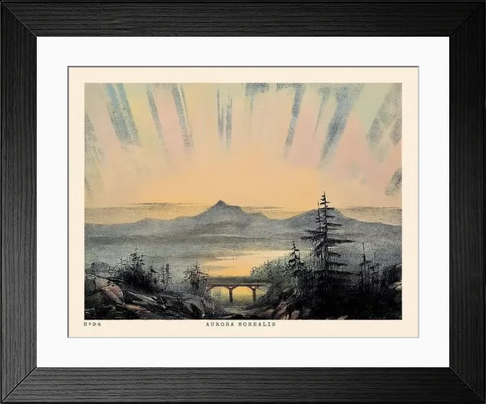 Framed Print : Vintage Astronomical Phenomena Scene Illustration. Published in a 19th-century astronomy book in London around 1840 Framed Print : Vintage Astronomical Phenomena Scene Illustration. Published in a 19th-century astronomy book in London around 1840