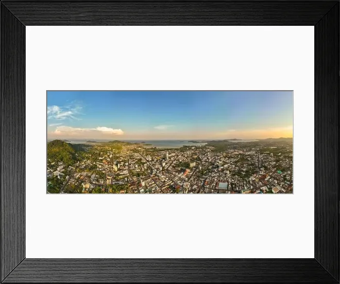 Framed Print : Phuket city Thailand, Aerial view drone photography High angle view of Phuket city Framed Print : Phuket city Thailand, Aerial view drone photography High angle view of Phuket city