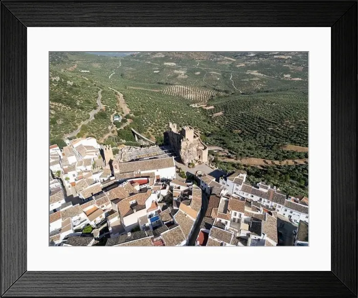 Framed Print : aerial view of the municipality of Zuheros in the province of Córdoba, Andalusia Framed Print : aerial view of the municipality of Zuheros in the province of Córdoba, Andalusia