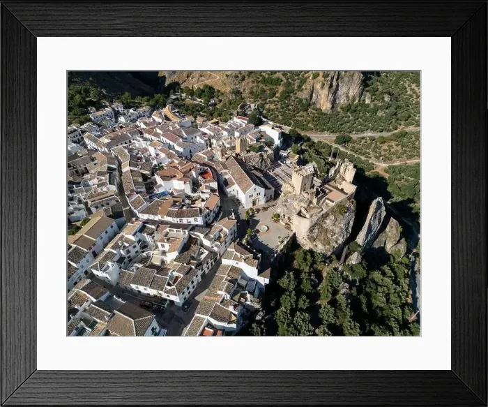 Framed Print : aerial view of the municipality of Zuheros in the province of Córdoba, Andalusia Framed Print : aerial view of the municipality of Zuheros in the province of Córdoba, Andalusia