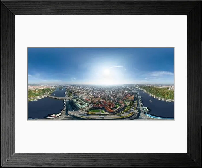 Framed Print : Aerial view of Prague from the Vltava River Framed Print : Aerial view of Prague from the Vltava River
