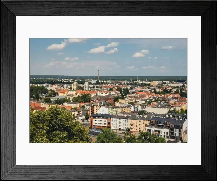 Framed Print : Bydgoszcz. Aerial View of City Center of Bydgoszcz near Brda River Framed Print : Bydgoszcz. Aerial View of City Center of Bydgoszcz near Brda River