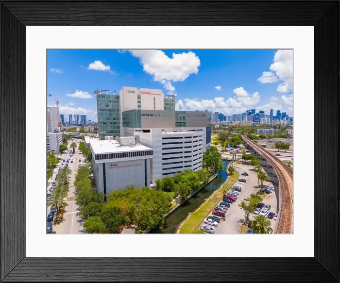 Framed Print : Miami, FL, USA - May 31, 2024: Aerial photo U Health Don Soffer Clinical Research Center Miami Framed Print : Miami, FL, USA - May 31, 2024: Aerial photo U Health Don Soffer Clinical Research Center Miami