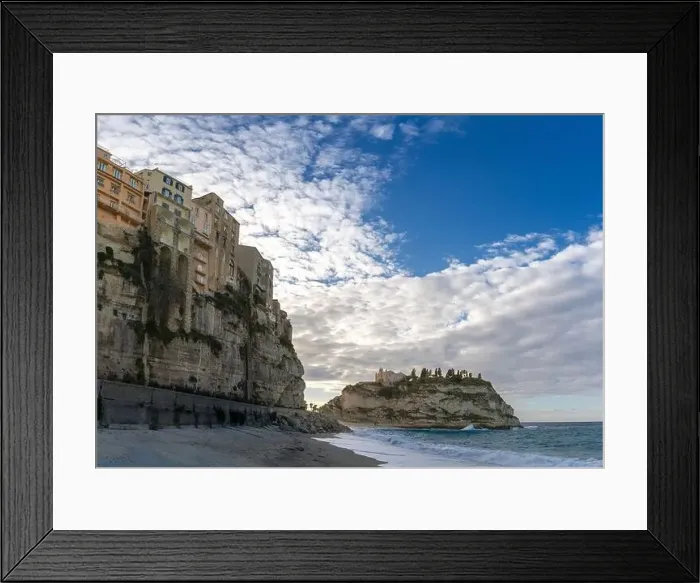 Framed Print : View of Rotonda Beach and the colourful old town of Tropea in Calabria Framed Print : View of Rotonda Beach and the colourful old town of Tropea in Calabria