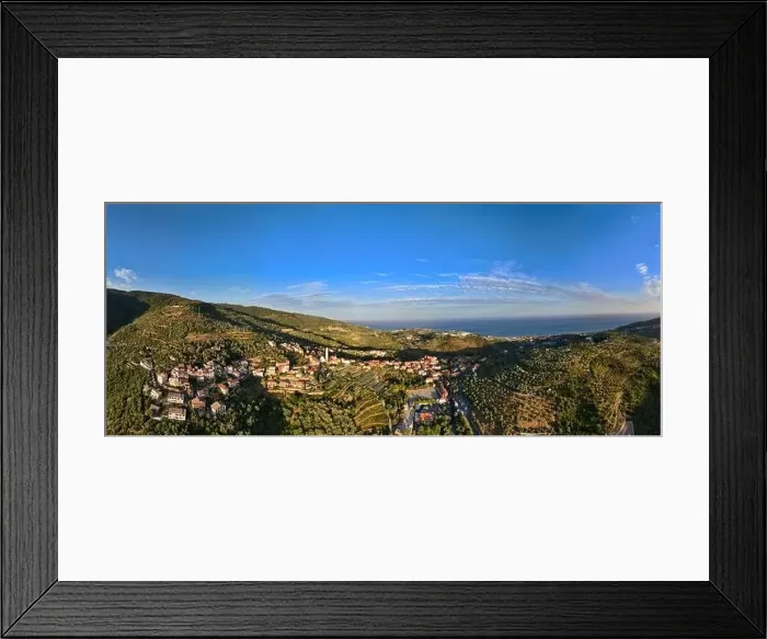 Framed Print : Aerial drone landscape of Colorful Cliffside Town the Seaside Mountainous of famous Cinque Terre Italy Framed Print : Aerial drone landscape of Colorful Cliffside Town the Seaside Mountainous of famous Cinque Terre Italy
