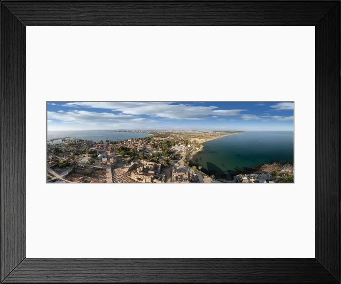 Framed Print : Aerial top drone view of ancient Side town, Antalya Province in Turkey Framed Print : Aerial top drone view of ancient Side town, Antalya Province in Turkey
