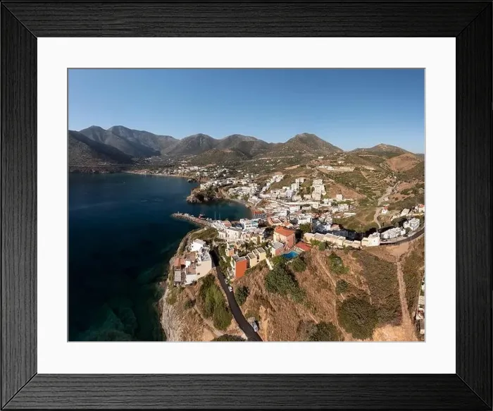 Framed Print : Aerial panorama of resort village Bali. Crete, Greece Framed Print : Aerial panorama of resort village Bali. Crete, Greece