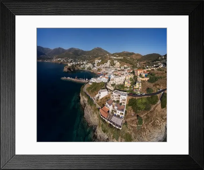 Framed Print : Aerial panorama of resort village Bali. Crete, Greece Framed Print : Aerial panorama of resort village Bali. Crete, Greece