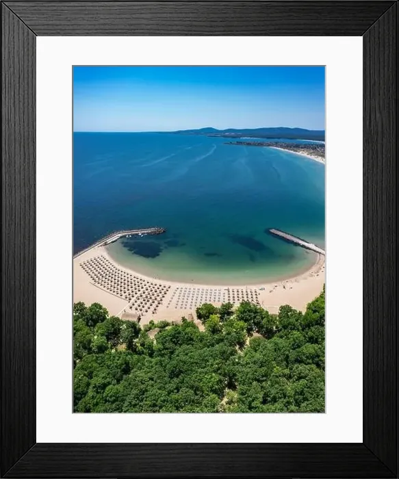 Framed Print : Aerial view to beautiful Perla beach near to Primorsko, Bulgaria Framed Print : Aerial view to beautiful Perla beach near to Primorsko, Bulgaria
