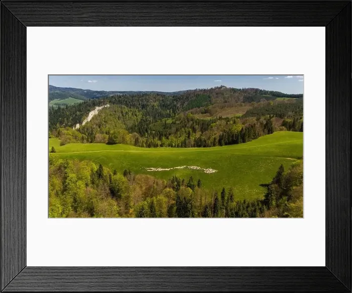 Framed Print : Pieniny National Park landscape, aerial drone view Framed Print : Pieniny National Park landscape, aerial drone view