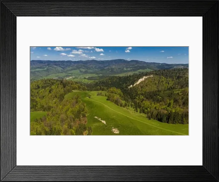 Framed Print : Pieniny National Park landscape, aerial drone view Framed Print : Pieniny National Park landscape, aerial drone view